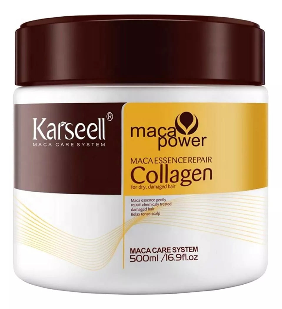 Máscara Desmaia Cabello - Karseell Colágeno 300g [Hidratación, Controla el Frizz, Alinea y Alisa]